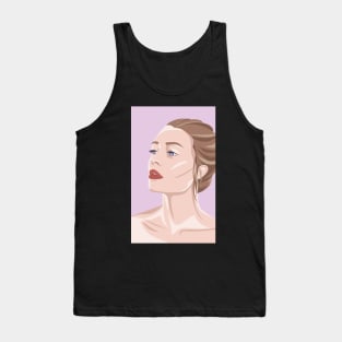 Painted Pop Art Blue Eyed Woman Tank Top